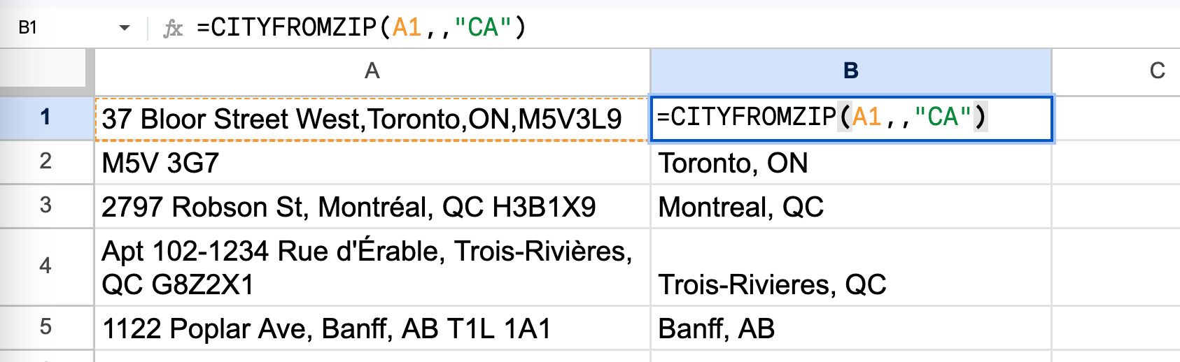 Canada City Name List With Postal Code