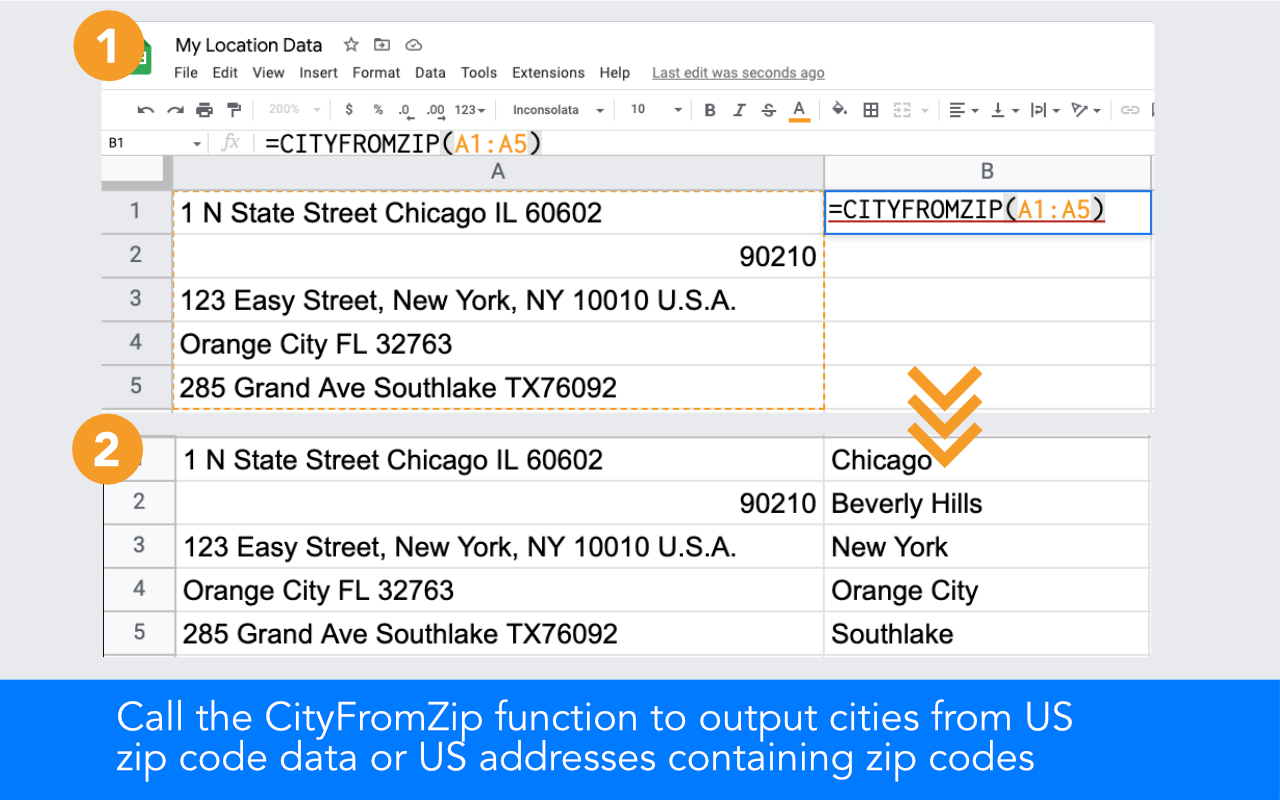 Call CityFromZip to output the city name for any US Zip Code
