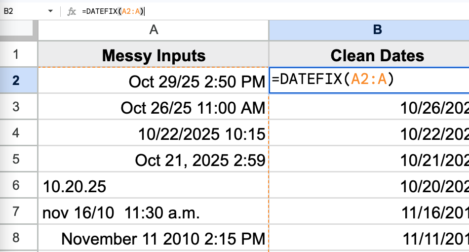 DateFix for Google Sheets